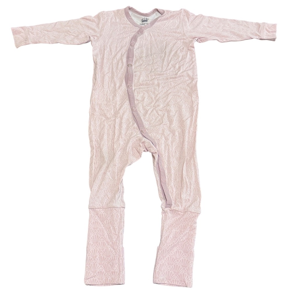 Hust & Claire Baby Girl Pink Shell Print Bamboo Viscose Romper 6M 68cm Scandi